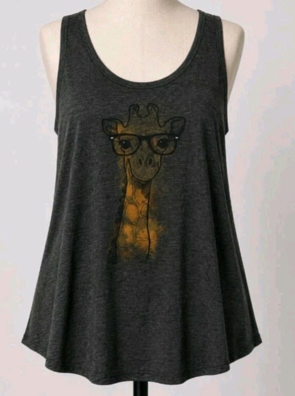 Port and Company Charcoal Tank with Yellow Giraffe Graphic